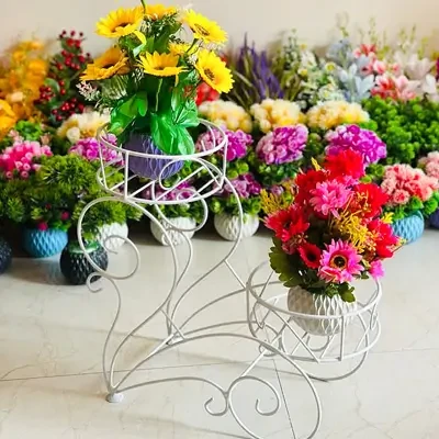 Metal 2 Steps Plant Stand